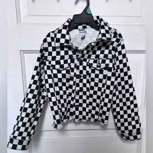 Steve Madden checkered size 6 little girls lightweight Jean jacket
